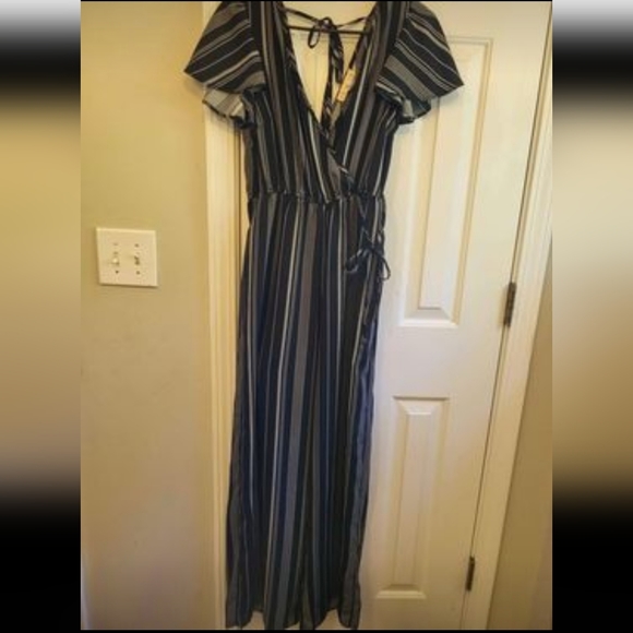 Jumpsuit Bundle--Striped Bog Collective Jumpsuit and Tan Rolla Coster Jumpsuit - Picture 5 of 9